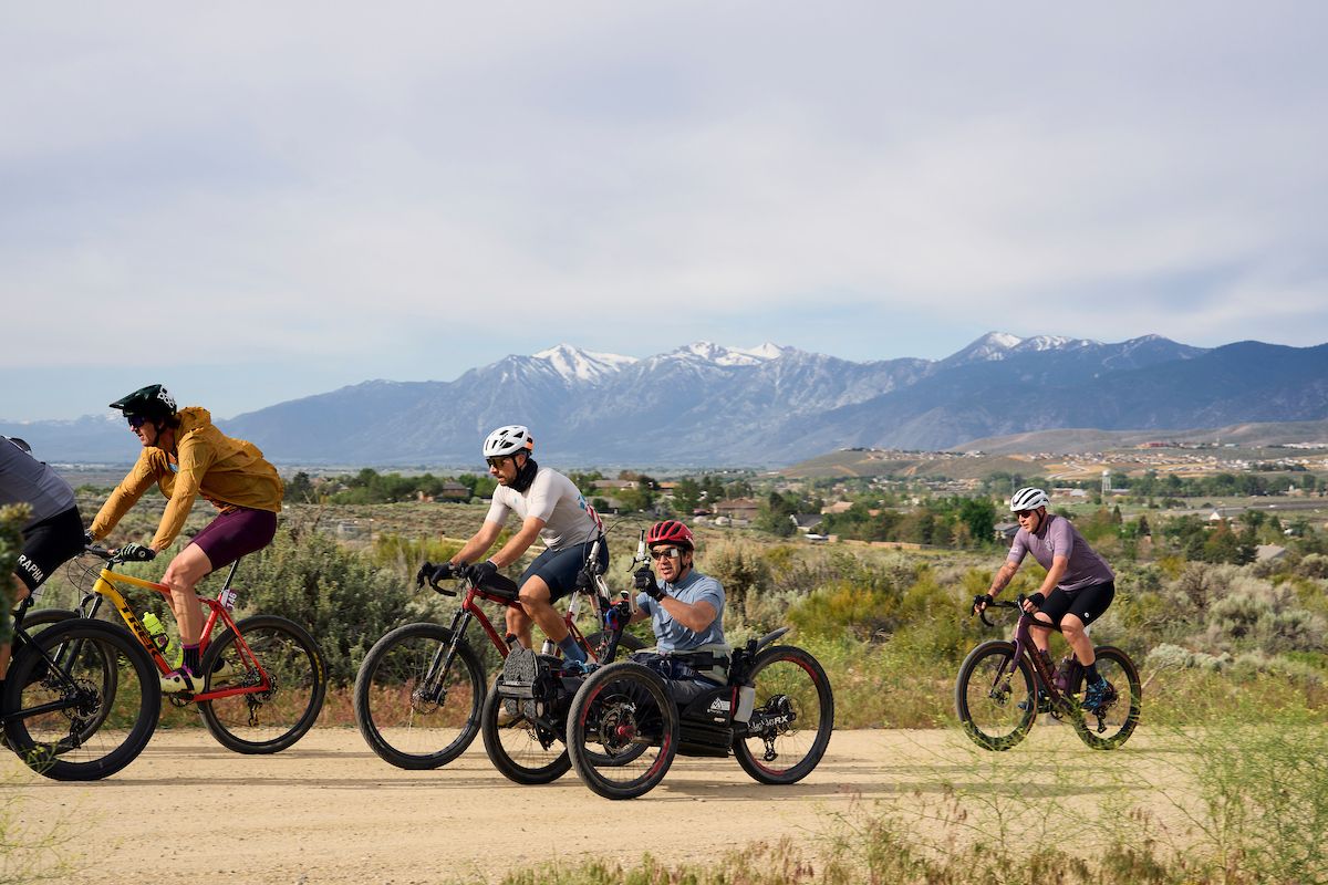 All types of gravel and mountain bikes were suited to mixed terrain of pavement, gravel, and sand on Stetina's Paydirt course