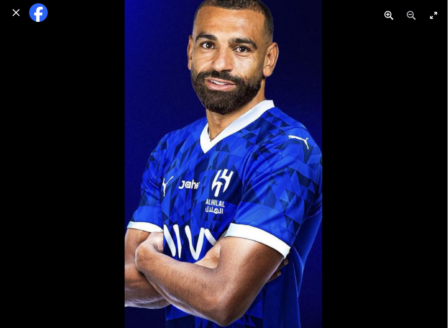 Mohamed Salah in an Al-Hilal shirt