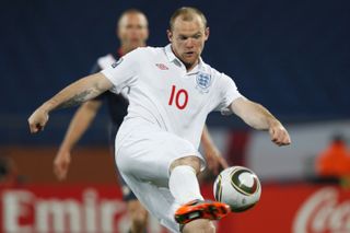 Wayne Rooney of England in action against the USA at the 2010 World Cup