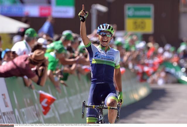 Johan Esteban Chaves (Orica-GreenEdge) celebrates his victory