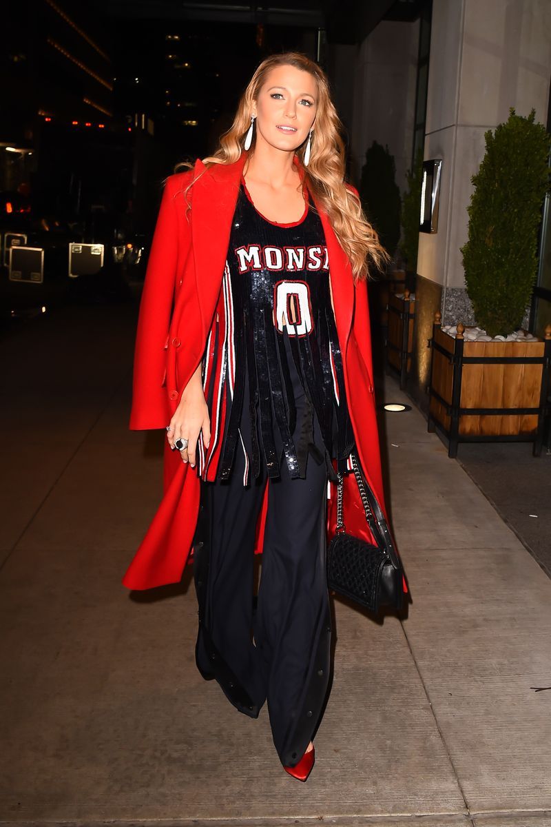 new york, ny october 16 actress blake lively is seen walking in midtown on october 16, 2017 in new york city photo by raymond hallgc images