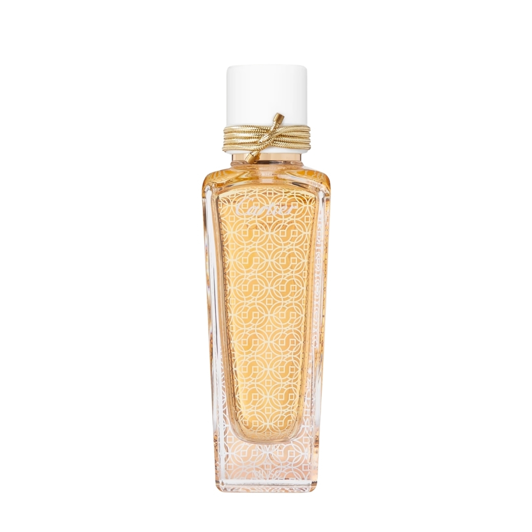 A product shot of the Cartier Oud &amp;amp; Musc Eau De Parfum, on a white background