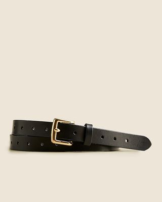 Perforated Italian Leather Belt