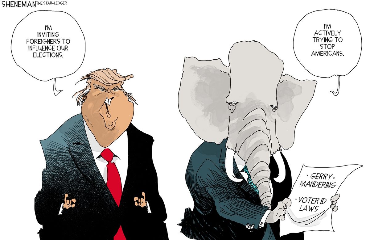 Political Cartoon U.S. Trump Election Interference Republicans Foreign ...