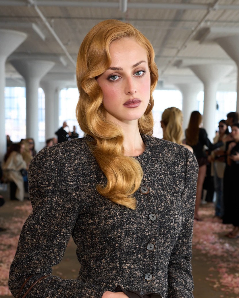 Grace Van Patten with her apricot copper hair.