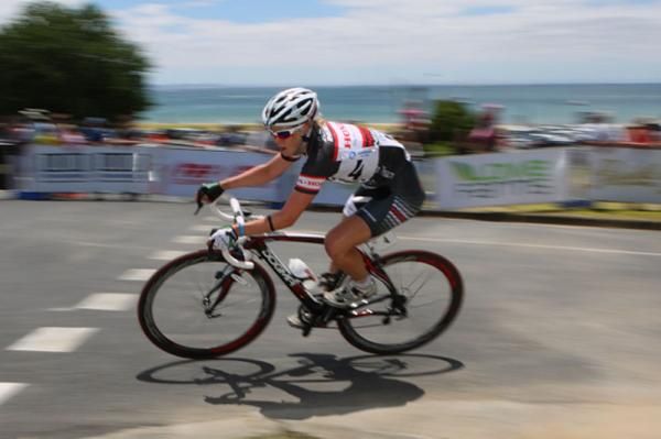 Tiffany Cromwell (Honda) rode away with a solo victory in Portarlington