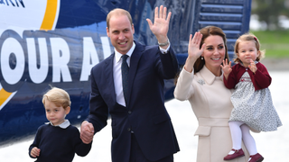 Prince William, Duke of Cambridge, Prince George of Cambridge, Catherine, Duchess of Cambridge and Princess Charlotte leave from Victoria Harbour to board a sea-plane on the final day of their Royal Tour of Canada on October 1, 2016 in Victoria, Canada