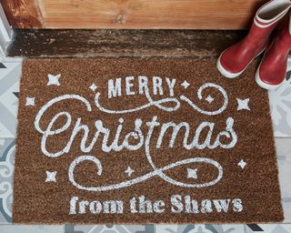 Personalised Christmas front door mat