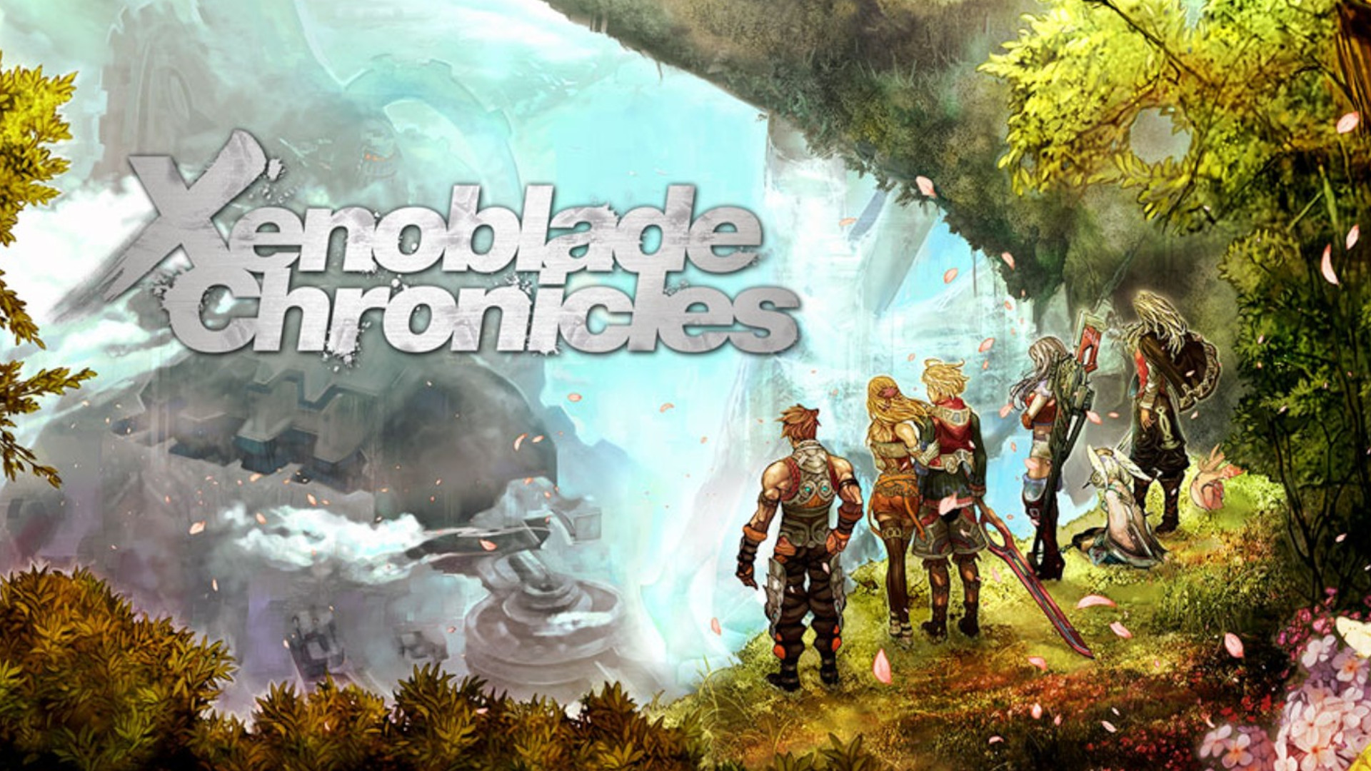 A screenshot of key art for one of the best Wii games of all time, Xenoblade Chronicles.
