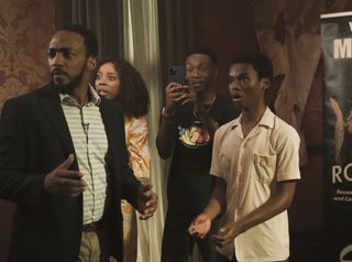 Anthony Mackie and Jahi Winston as Frank and Kevin (both at front).