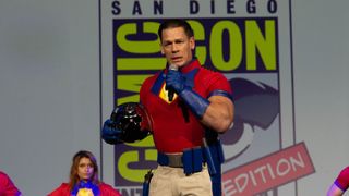 John Cena as Peacemaker at an SDCC panel