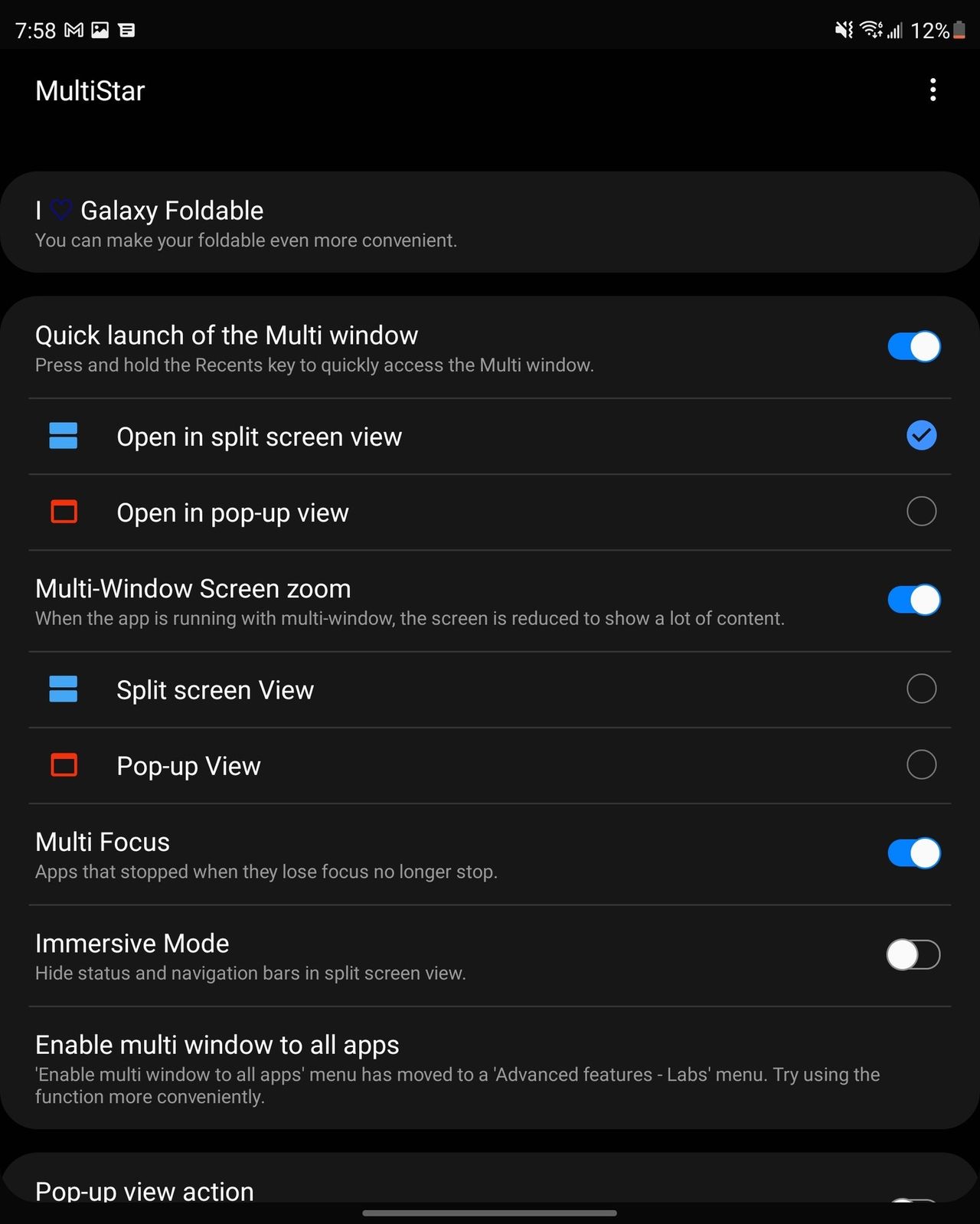 Galaxy Z Fold 3 Screenshot Good Lock Multistar