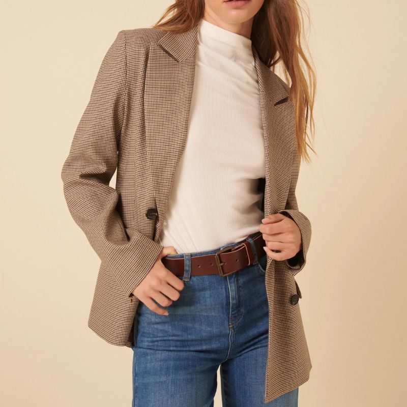 Nobody&#039;s Child , Beige Heritage Check Blazer