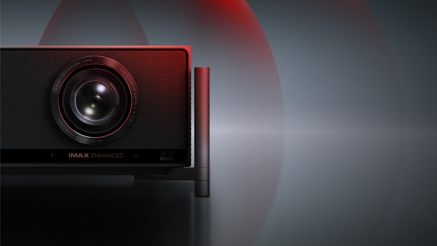 the titan projector with the lens facing forwards.