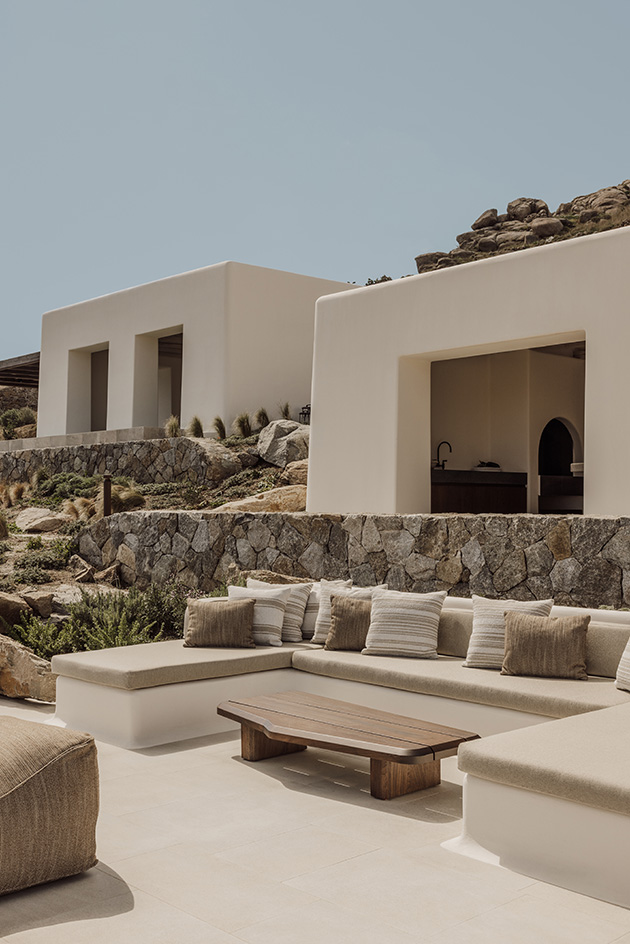 Anamesa by K-Studio, contemporary Greek House within white and minimalist yet sleek forms and inside outside living arrangements