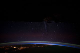 Comet Lovejoy from ISS