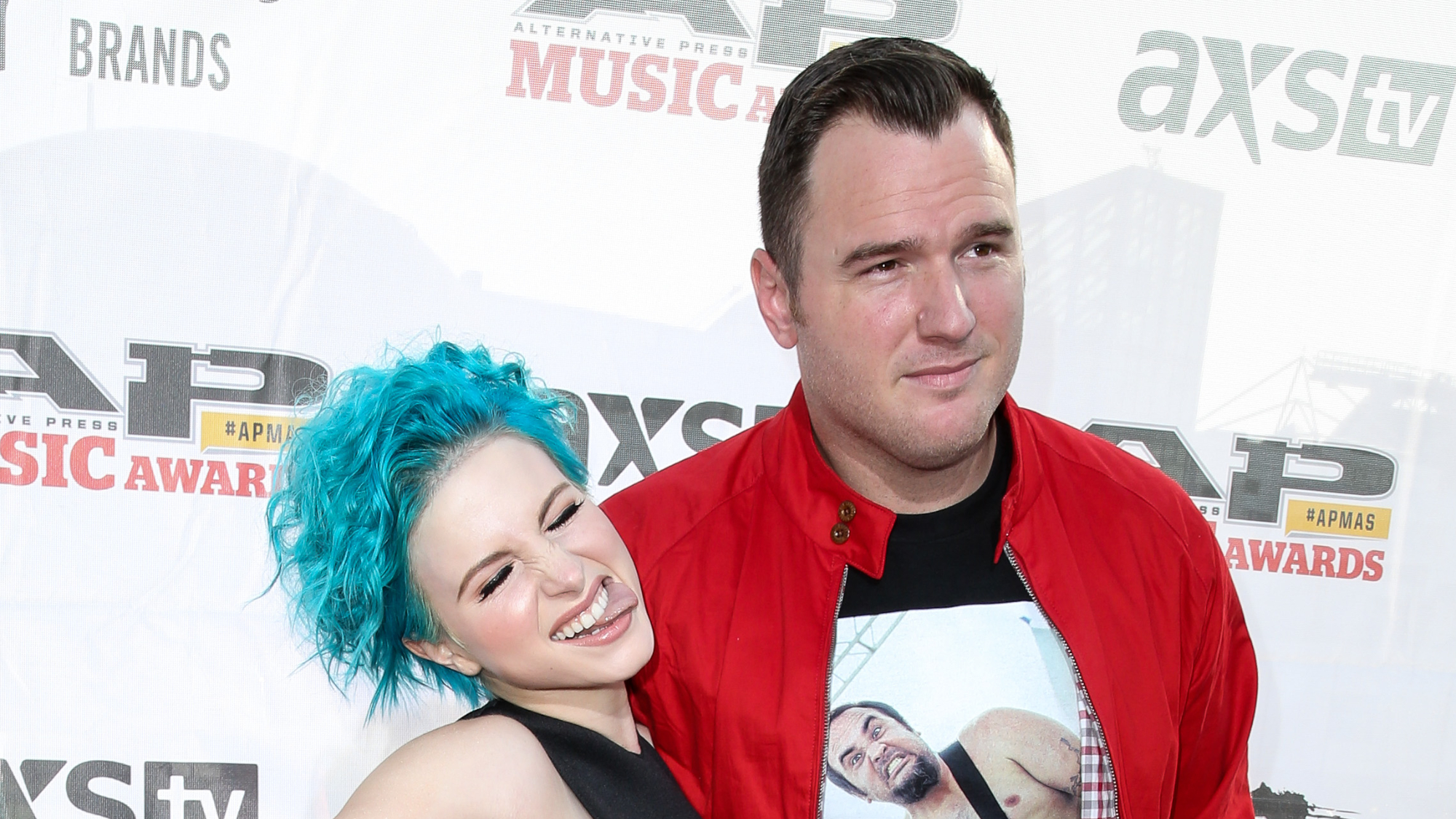 Hayley Williams of Paramore (L) and guitarist Chad Gilbert of New Found Glory attend the 2014 Gibson Brands AP Music Awards at the Rock and Roll Hall of Fame and Museum on July 21, 2014