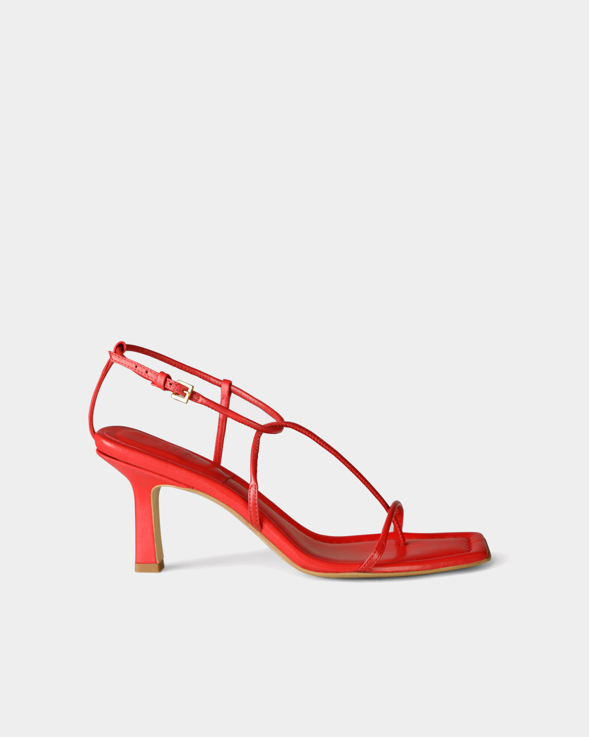 The Strappy Sandal - Red - Red / Leather / 35