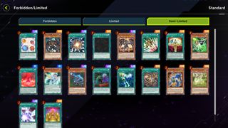 Yu-Gi-Oh Master Duel semi-limited cards