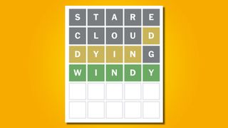 Wordle answer 747 on a yellow background