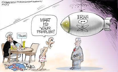 Obama cartoon World Netanyahu Iran nuclear