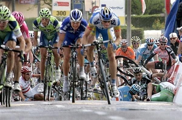 A crash in the peloton