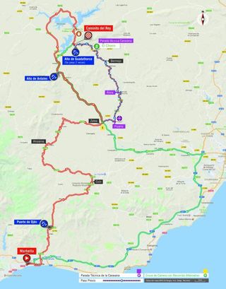 Map of the 2018 Vuelta a España stage 2