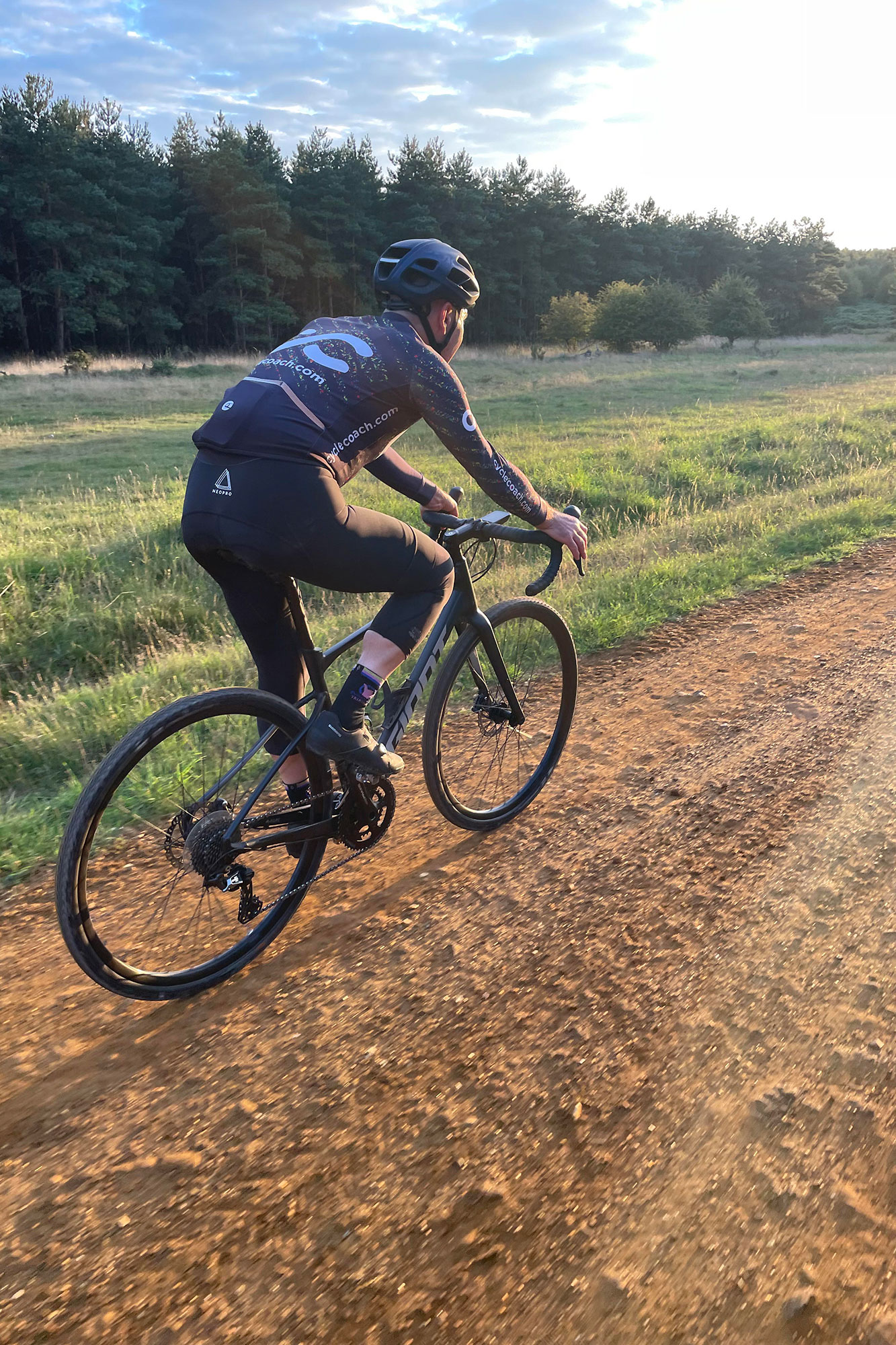 Ric Stern riding on gravel