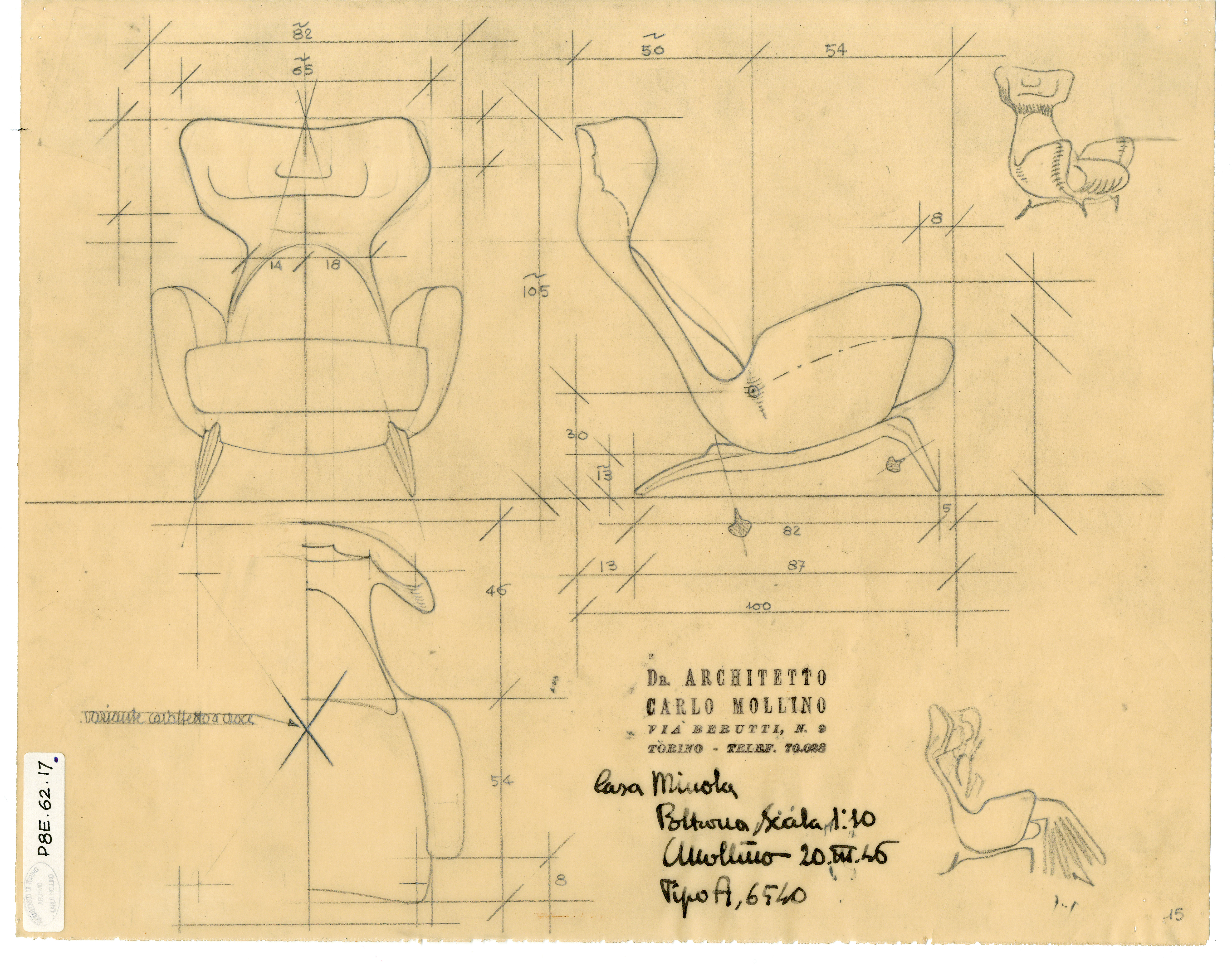 Archival furniture design by Carlo Mollino
