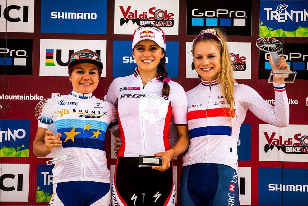 U23 women's overall World Cup: Sina Frei, Kate Courtney, Evie Richards
