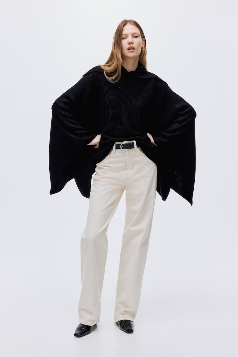 Rib-Knit Cape