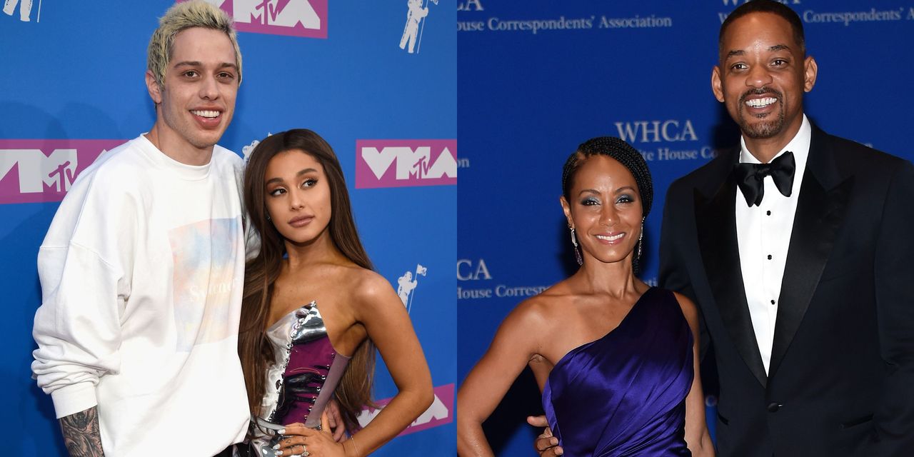 Pete Davidson with Ariana Grande, and Jada Pinkett Smith with Will Smith