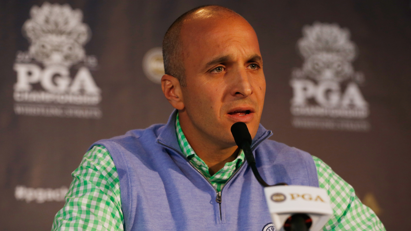 Pete Bevacqua speaks to media at a press conference