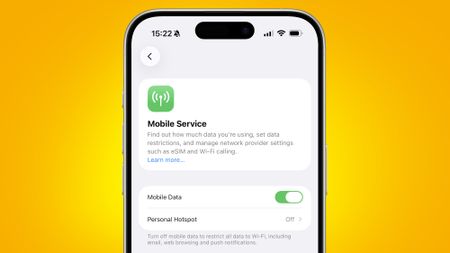 The Mobile Service interface in iOS 26