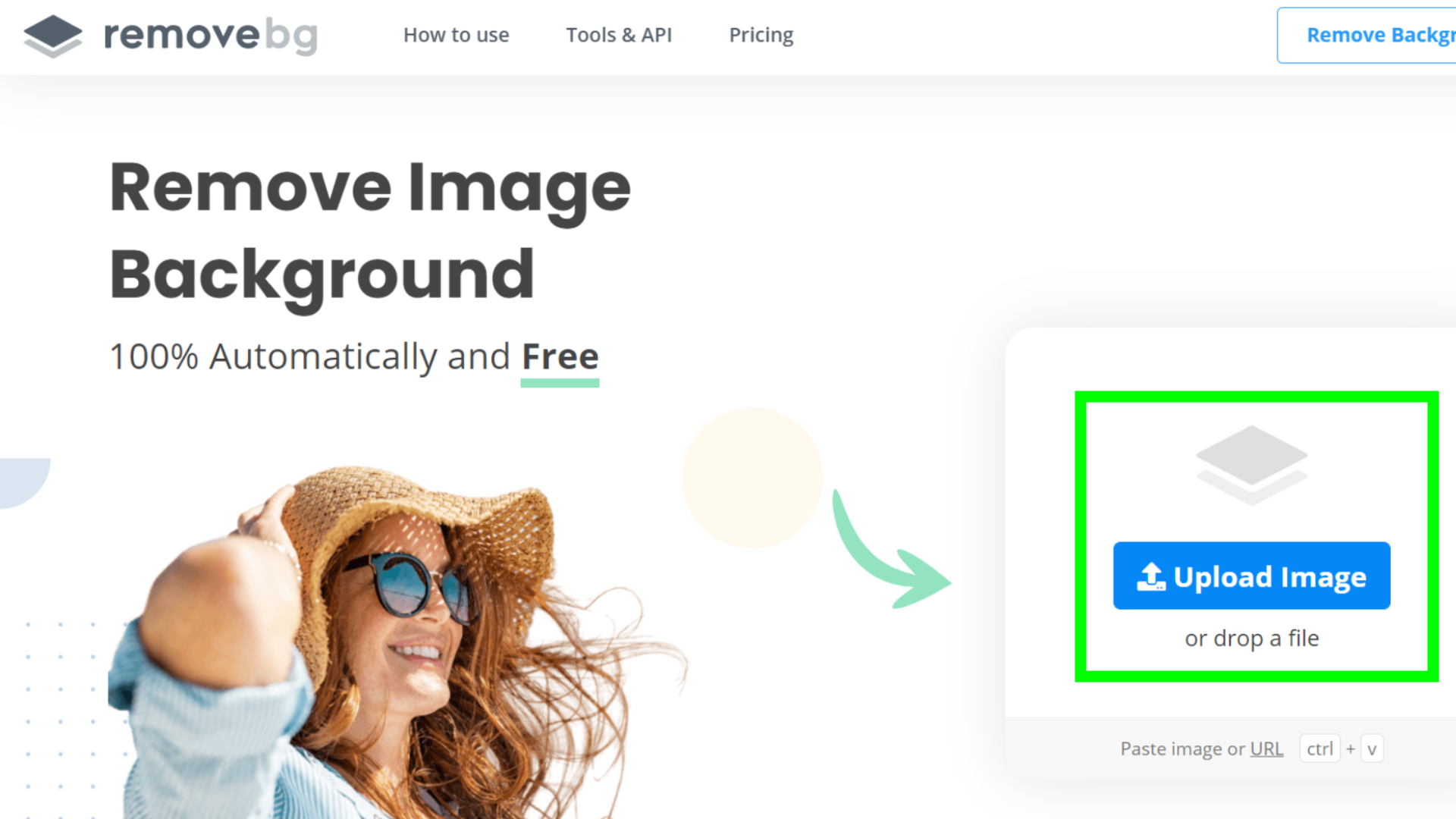 How to remove a background from an image - a screenshot of an image being uploaded to Removebg