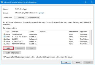Add user to WindowsApps folder