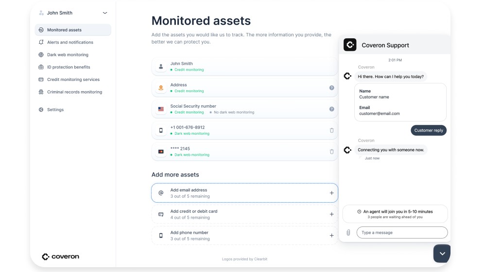 Nord Coveron monitoring assets
