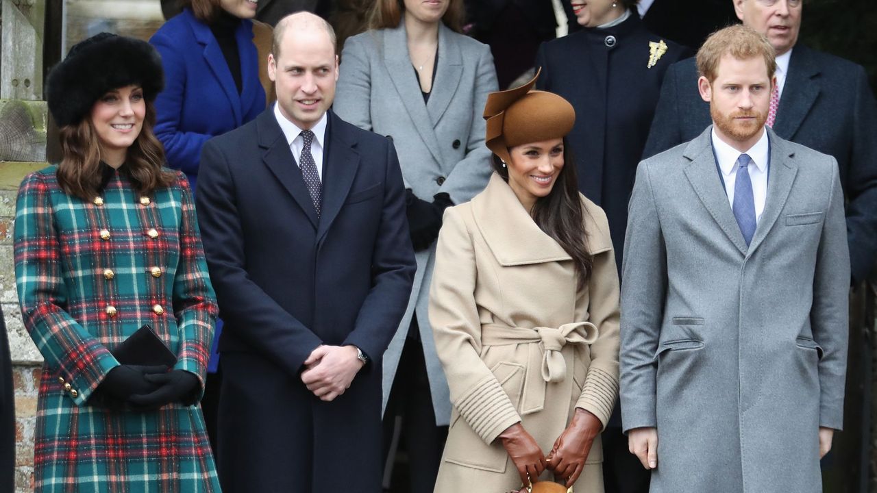 The Prince and Princess of Wales and the Duke and Duchess of Sussex attend the Christmas Day service at St Mary Magdalene Church