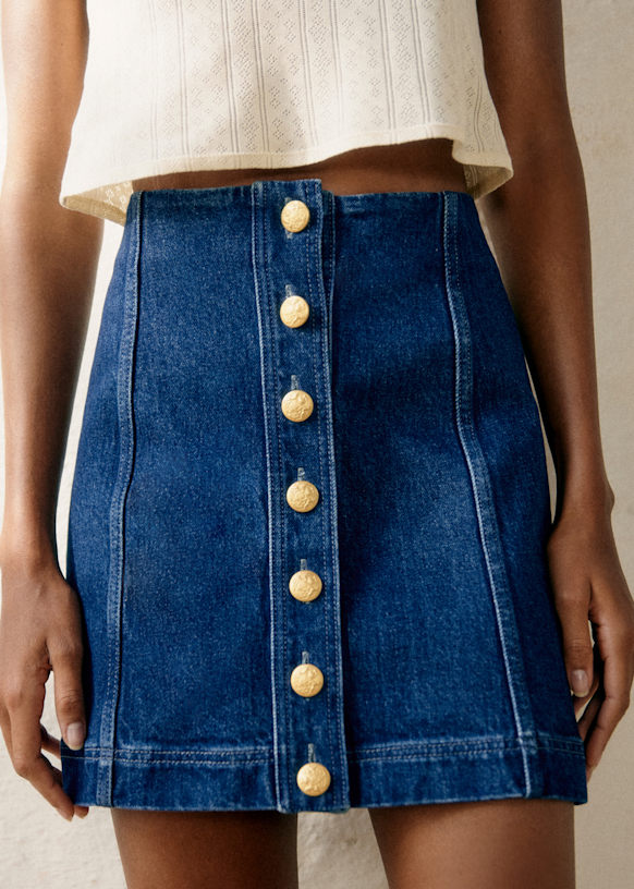 Savina Skirt - Dark Blue - Organic Cotton - Organic Textile - Sézane