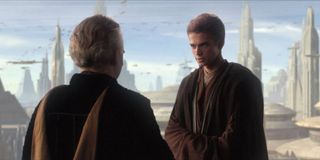 Anakin Skywalker and Palpatine in Attack of the Clones