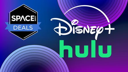 Disney Plus and Hulu logos on a purple background with a 'Space Deals' badge.