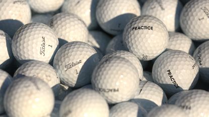 Titleist practice golf balls GettyImages-987153364 