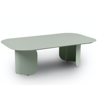 A muted green Article coffee table for the best outdoor furniture brands.