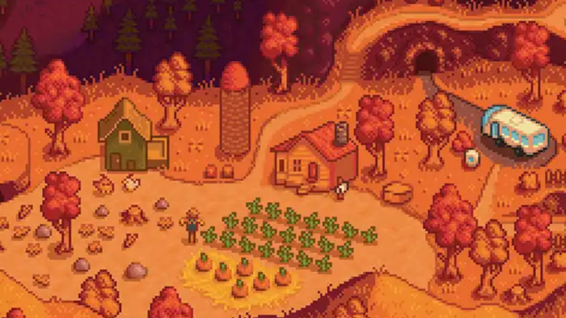 Stardew Valley in a pixel art from