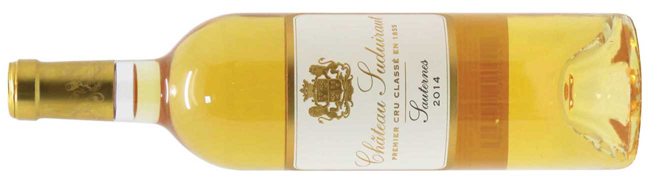 A bottle of Ch&amp;acirc;teau Suduiraut 2014
