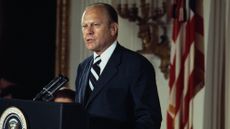 President Gerald Ford (1913 - 2006) delivers a speech after taking his presidential oath in the East Room of the White House in Washington on August 9th, 1974