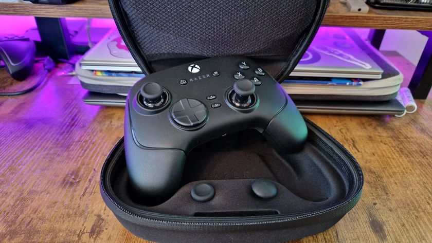 A Razer Wolverine V3 Pro review image of the controller in its carry case