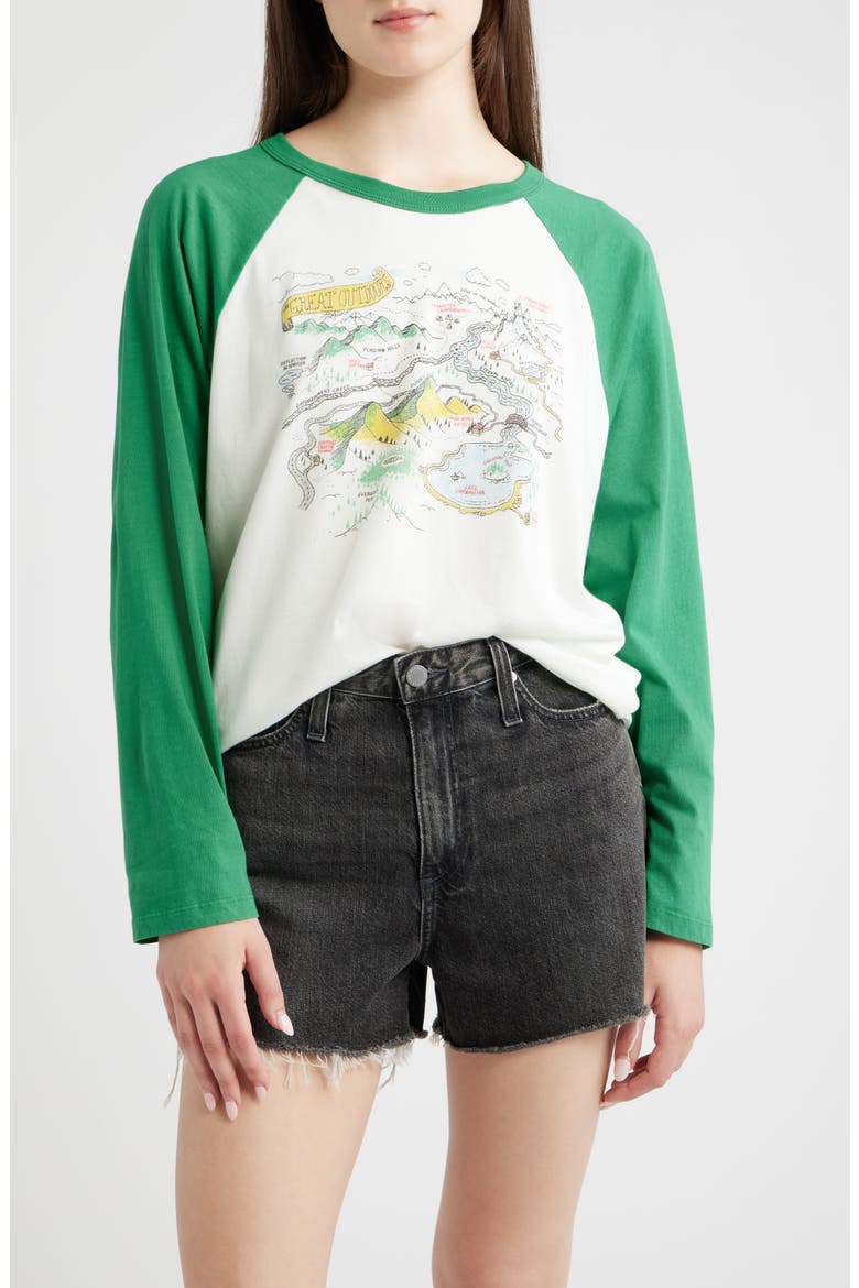 Map of Nowhere Oversized Raglan Graphic Tee