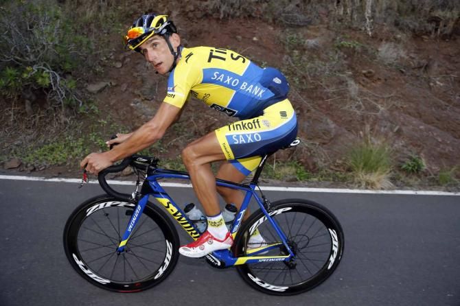 Roman Kreuziger (Tinkoff-Saxo) goes deep in training.
