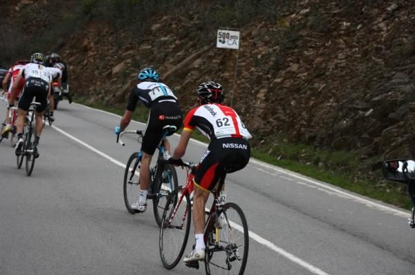 Tejay Van Garderen looks behind at the selection near the finish.